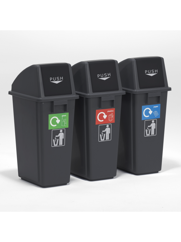 Buy Recycling Bins Set Of 3 X 60 Litre Premier Storage